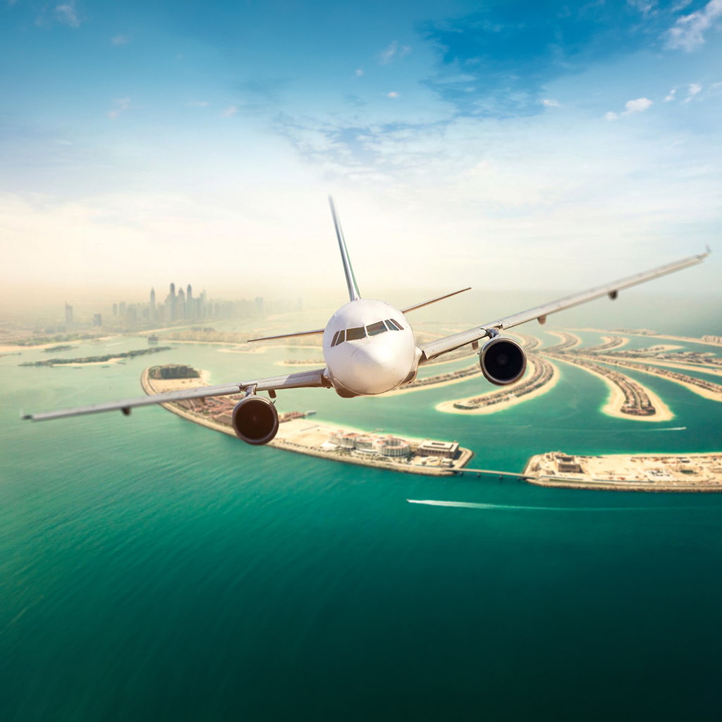 Plane Flying Over Dubai