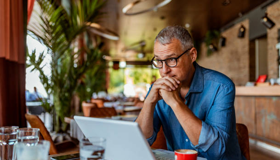 man at computer